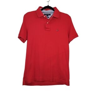 Tommy Hilfiger red custom fit short sleeve polo men size medium